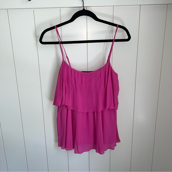 BCBG tiered magenta ruffle tank - Picture 9 of 12